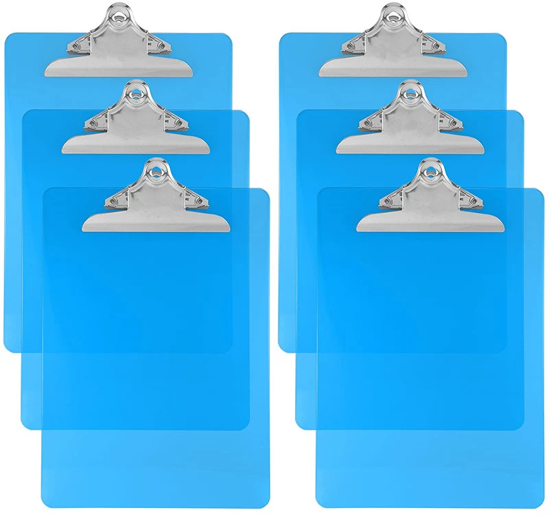Factory price custom clear plastic pp metal clipboard clip board, plastic file folder document slide folder