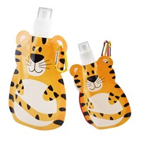Stand up cartoon plastic drinking foldable water bottle, collapsible sport water bottle, folding water bottle