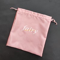 Wholesales cheap recycled custom top quality satin lingerie drawstring bag pouch with logo