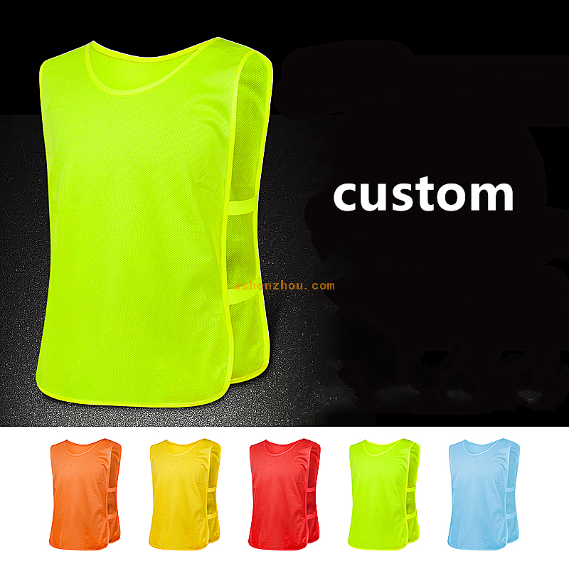 Low price custom logo multiple colors breathable sport mesh soccer football training vest bibs