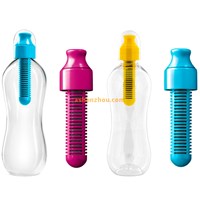 Lime filter bobble water bottle with carry cap, blue, medium, 550ml, BPA Free