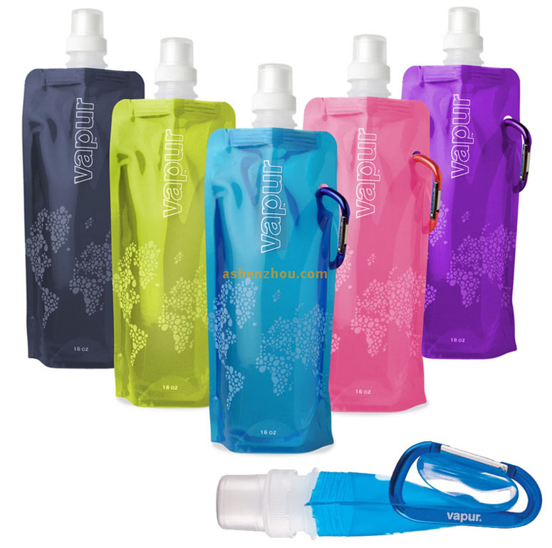 Foldable plastic water bottle carton sport water bottle, foldable shaker bottle,custom logo bottle