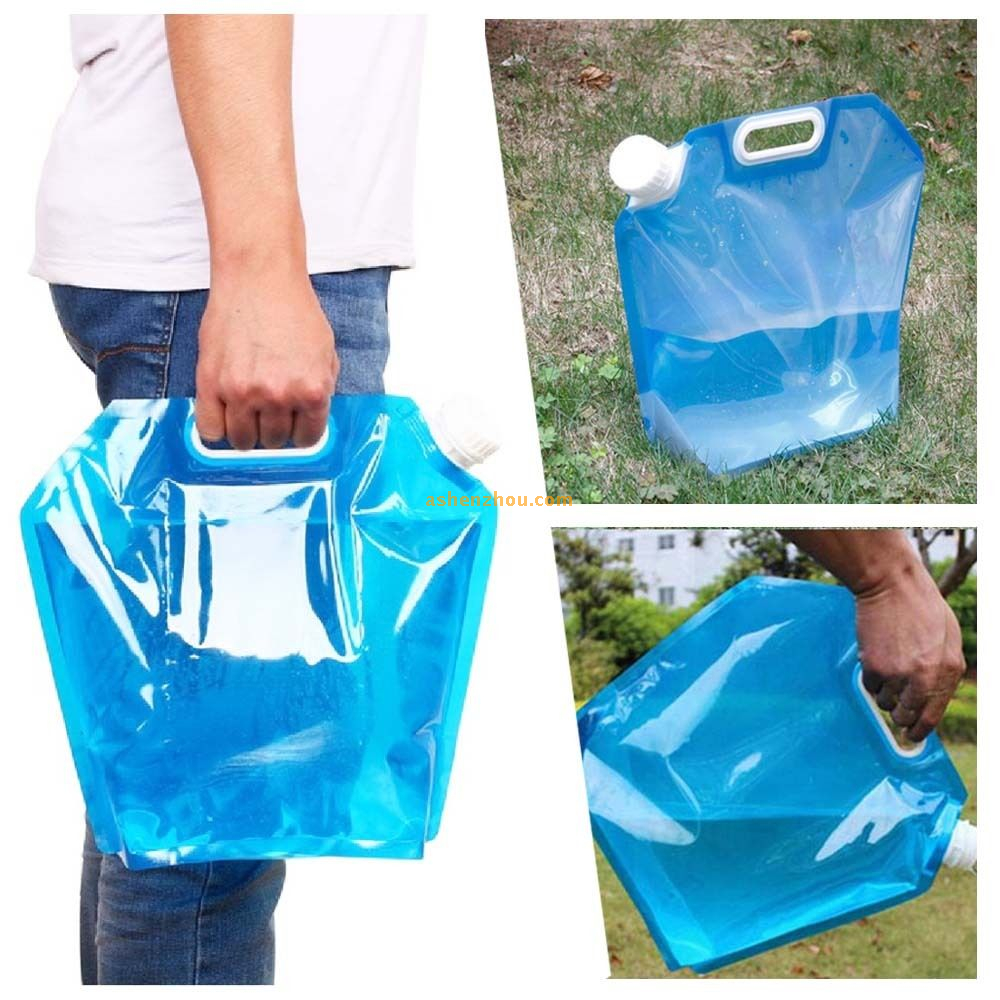 5L/10L High-capacity outdoor foldable folding collapsible drinking water bag car water carrier container for camping hiking picnic BBQ