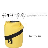 Outdoor drifting and rafting PVC waterproof dry bag with shoulder strap and handle, lightweight dry sack